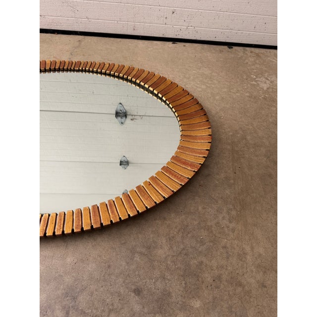 Gold Vintage Hollywood Regency Eyelash Mirror For Sale - Image 8 of 9