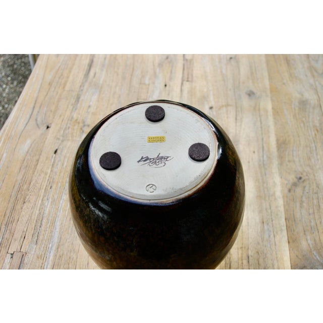 Black Large German Vase with Flowing Glaze by Horst Kerstan, 1985 For Sale - Image 8 of 10