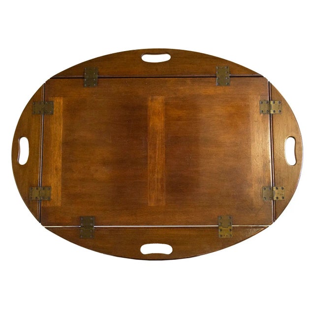 1920s Antique English Butlers Table With Brass Screws For Sale - Image 5 of 9