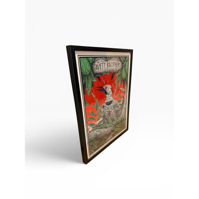 Framed concert poster created for The Avett Brothers April 30, 2022 performance at the Tuscaloosa Amphitheater in Alabama....