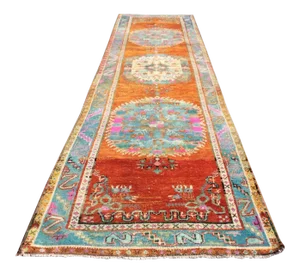 Vintage Handmade Rug Runner - 38" X 144"