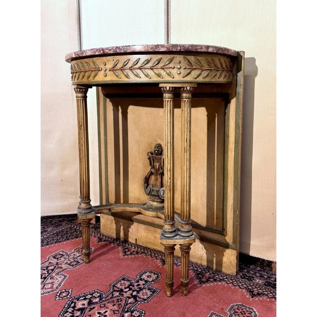 Wood 19th Century Louis XVI Wooden Console Table For Sale - Image 7 of 9