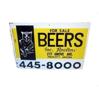 Industrial Metal Advertising Beer Sign Realtor For Sale