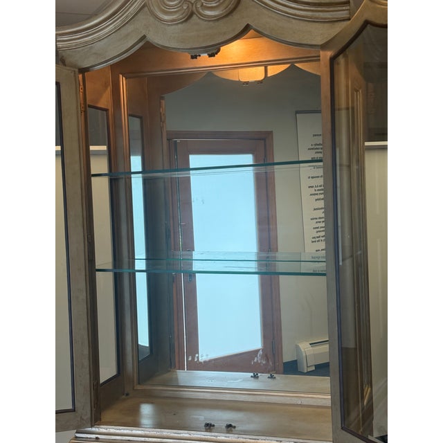 Metallic Champagne Bombe China / Display Cabinet For Sale - Image 11 of 12