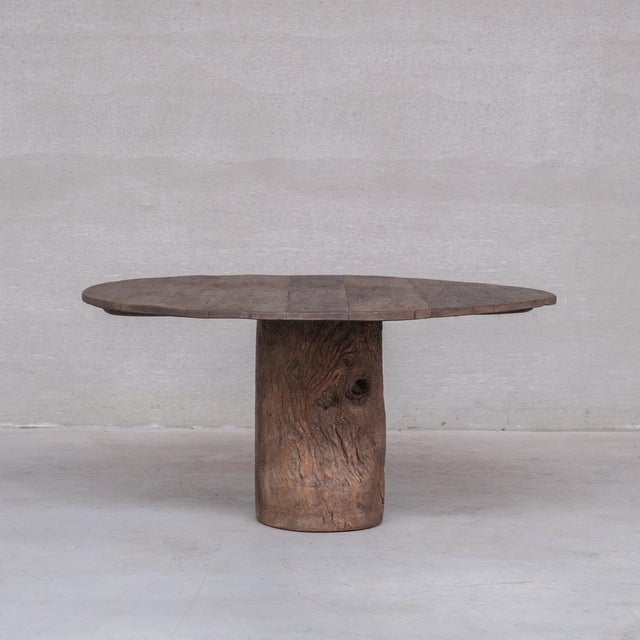 Belgian Primitive Wooden Circular Dining Table For Sale - Image 10 of 11
