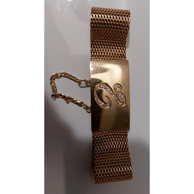 Vintage Bracelet in 18 Karat Gold with 18 Diamonds attributed to Omega, 1957 For Sale - Image 14 of 18