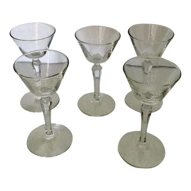 Vintage Aperitive Cordial Glasses Set of 5 For Sale