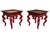 Red Early 21st Century Hickory Chair Chinoiserie Style Red Lacquered Side Tables – A Pair For Sale - Image 8 of 17