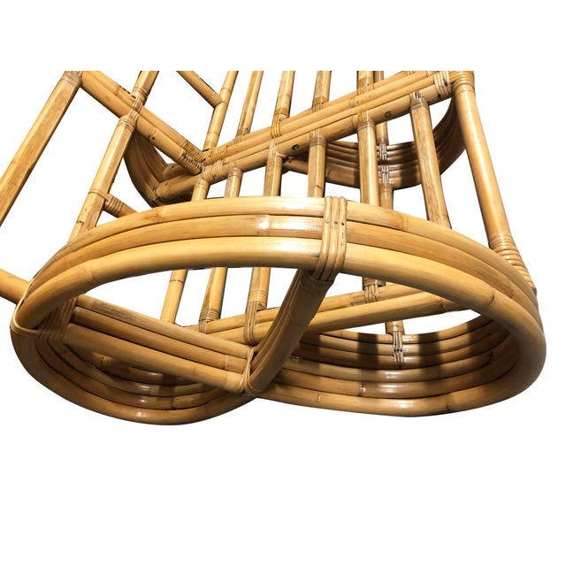 Restored Mid-Century Rattan 3-Strand Full Pretzel 3-Seat Sectional Sofa For Sale In Los Angeles - Image 6 of 7