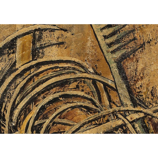 Abstract Expressionism Ernesto Linares, Modernist Mexican Artist "Porters Garden" Abstract Expressionist Oil Painting For Sale - Image 3 of 5