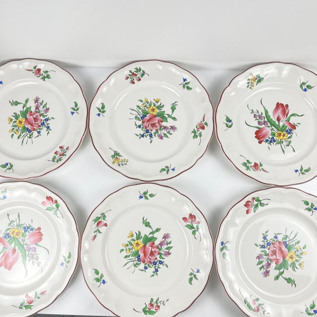Dinner Plates with Streetlight Pattern from KG Luneville, 1950s, Set of 6 For Sale - Image 6 of 9