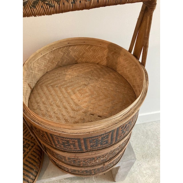 Early 20th Century Chinese Rattan Wedding Basket For Sale - Image 4 of 9