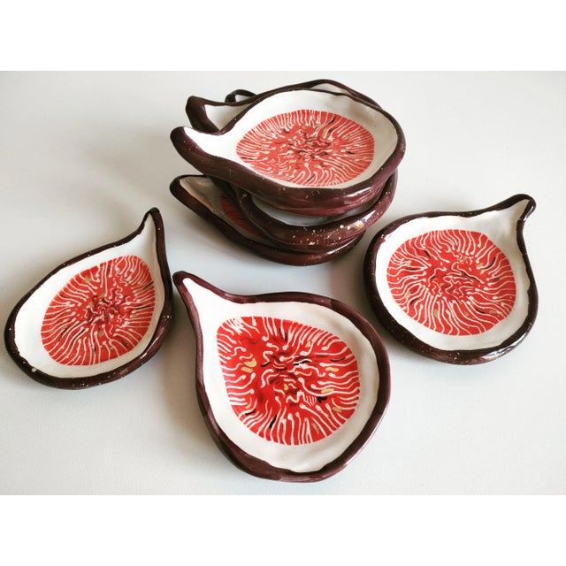 Not Yet Made - Made To Order Fruit Collection Violet and Green Fig Plates in by Federica Massimi, Set of 4 For Sale - Image 5 of 9