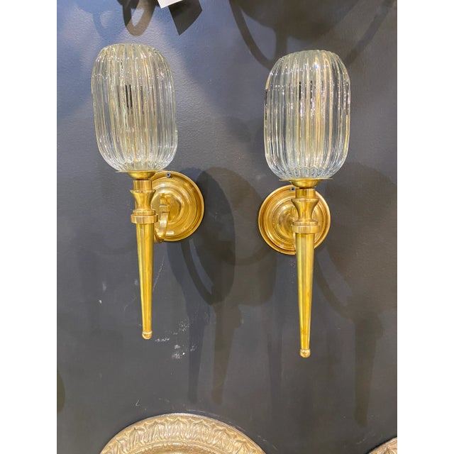 Edward F. Caldwell & Co. 1920s Caldwell Bronze One Light Sconces - a Pair For Sale - Image 4 of 7