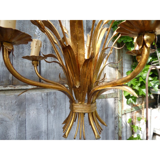 Mid-Century Sheaf of Wheat Chandelier For Sale - Image 6 of 8