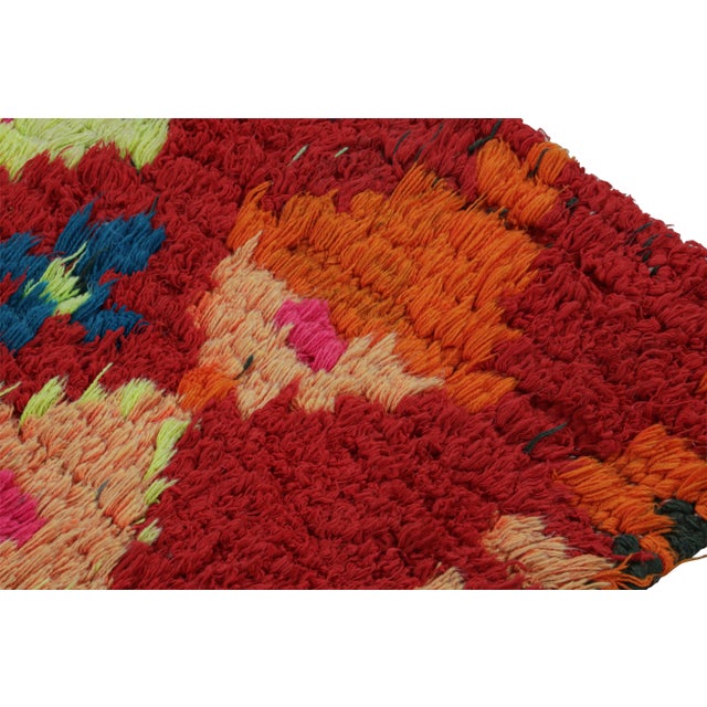 1950s Vintage Moroccan Runner Rug in Red With Geometric Patterns, From Rug & Kilim For Sale - Image 5 of 7