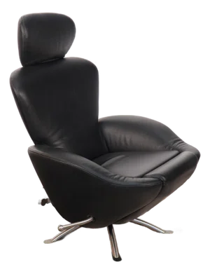 Cassina K10 Dodo Black Leather Recliner Armchair Lounge Italy