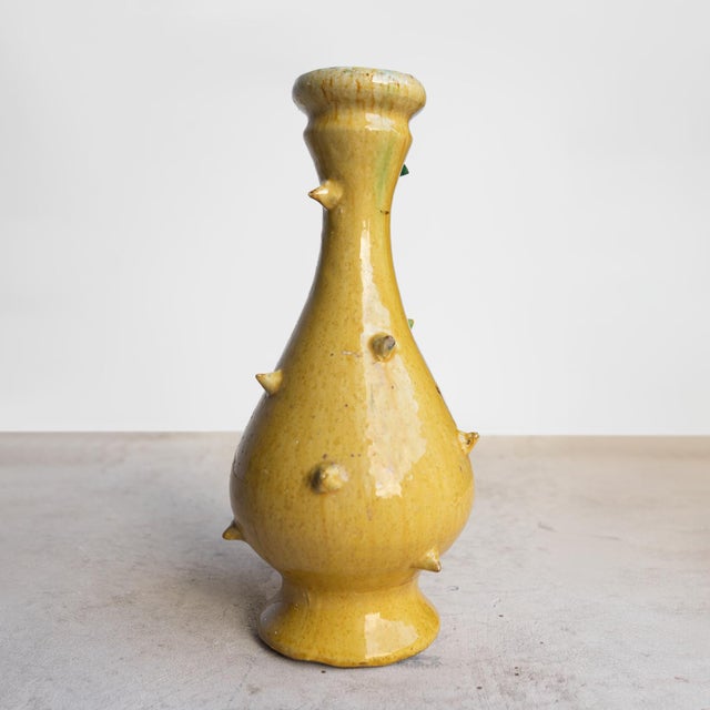 1930s Vintage French Faience Spikey Glazed Studio Pottery Vase, Early to Mid 20th C For Sale - Image 5 of 14
