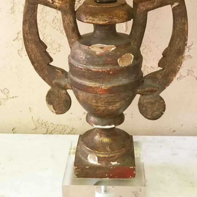 Gilded Wood Urns Shaped Lamps Circa 1890 - a Pair For Sale In Austin - Image 6 of 9