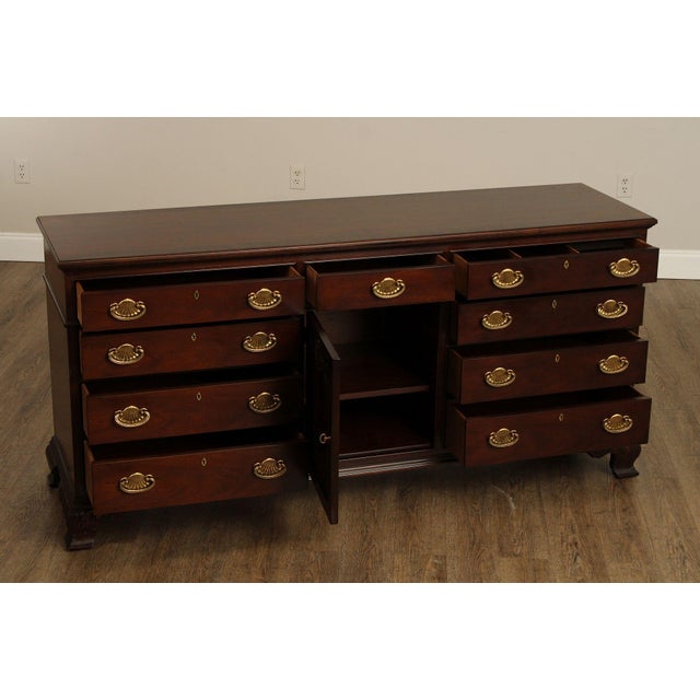 Henredon Henredon Chippendale Style Cherry Long Dresser For Sale - Image 4 of 12