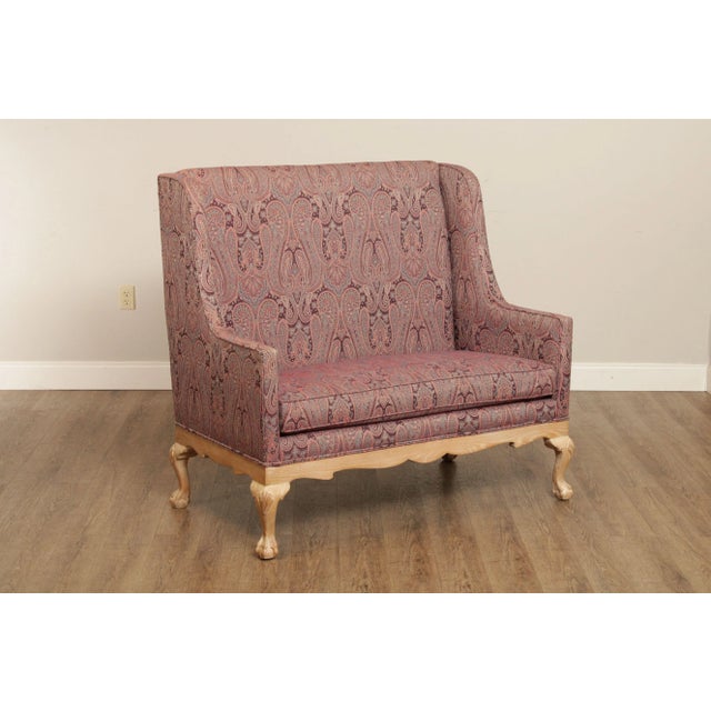 Chippendale Late 20th Century Chippendale Style Custom Upholstered High-Back Settees - A Pair For Sale - Image 3 of 13