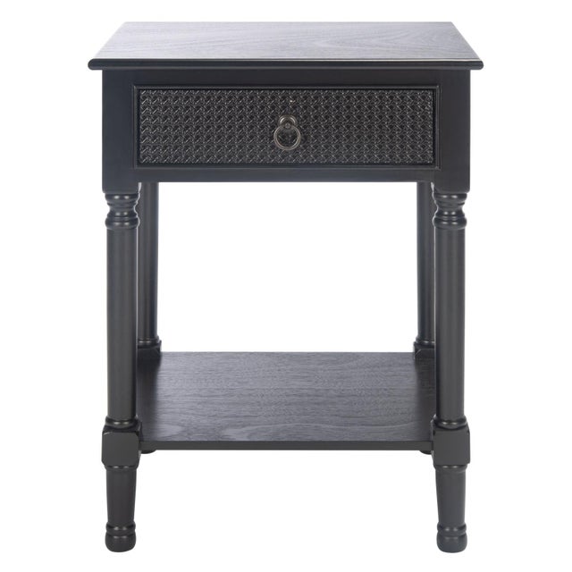 Traditional Haines 1 Drawer Accent Table in Black For Sale - Image 3 of 11