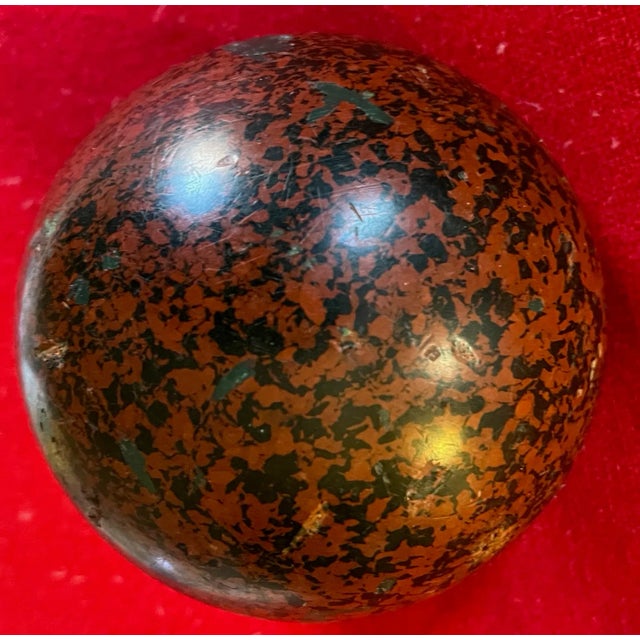 Black Antique 19th Century Victorian Composition Sphere Ball Imitating Granite or Porphyry For Sale - Image 8 of 8
