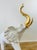 Vintage 1980s Huge White & Gold Ceramic Statue With Trunk Up / Blanc De Chine For Sale In Palm Springs - Image 6 of 10