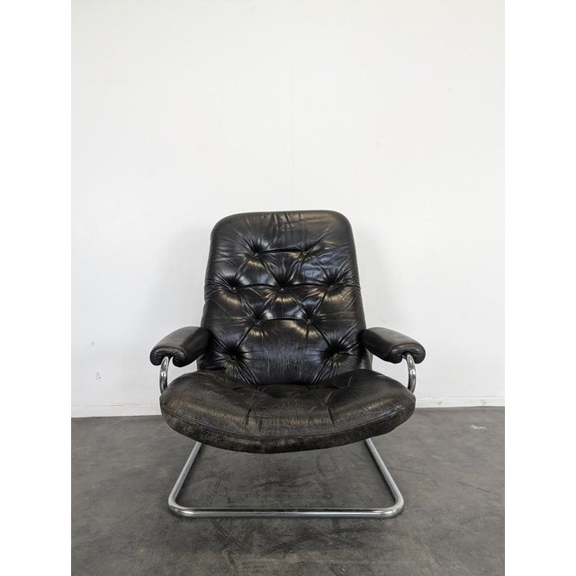Leather Lounge Chair from Stressless, 1970s, in Very Good conditions.