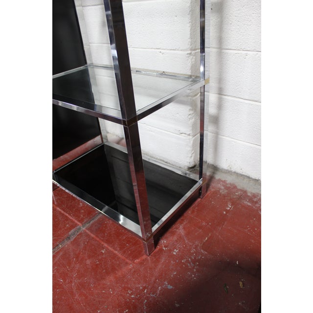 Chrome Milo Baughman for D.I.A. Chrome & Glass Arch Top Shelving Unit For Sale - Image 8 of 12