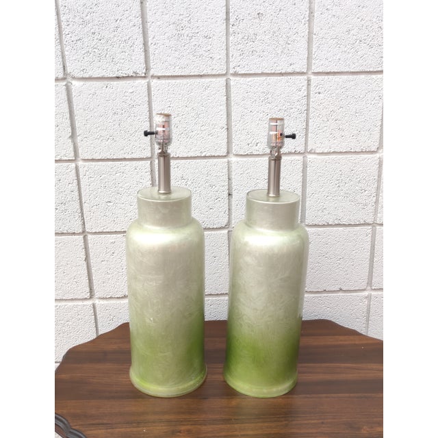 Glass Pair of Vintage Asian Style Table Lamps For Sale - Image 7 of 7