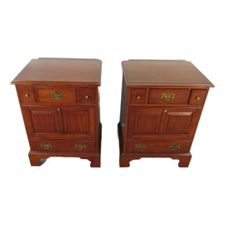 Henkel Harris Solid Cherry Pair of Nightstands For Sale