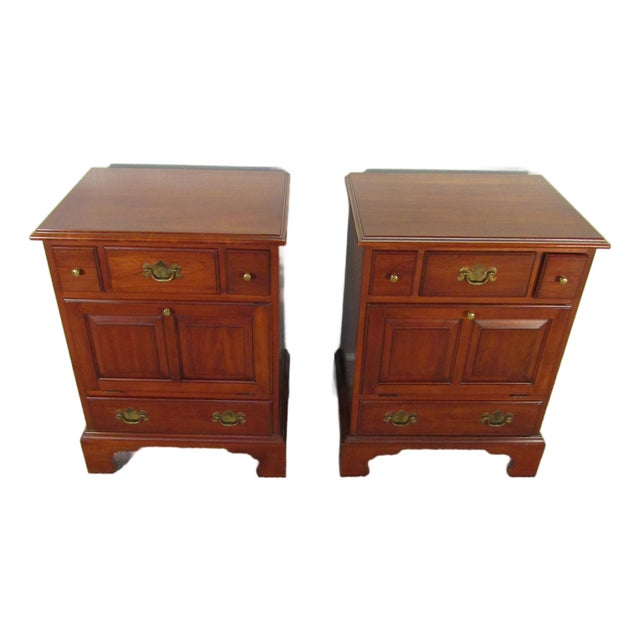 Henkel Harris Solid Cherry Pair of Nightstands For Sale