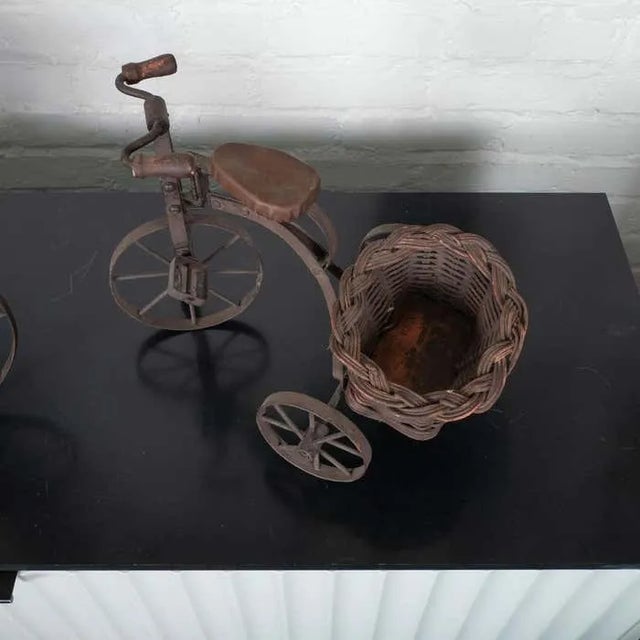 Vintage Iron Tricycle Sculptures - Set of 2 For Sale - Image 10 of 11