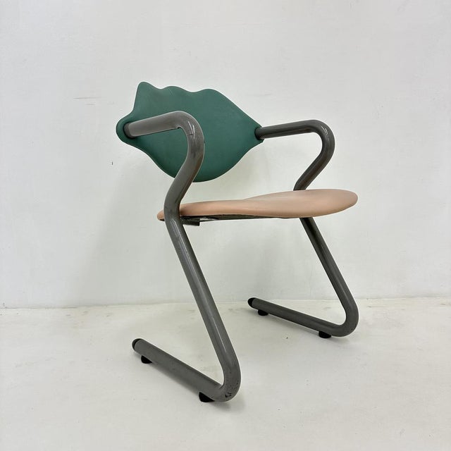 Postmodern Leather Armchair, 1980s For Sale - Image 10 of 18