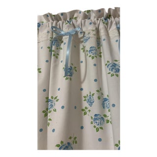 Upcycled Blue Floral Valance Handmade New For Sale