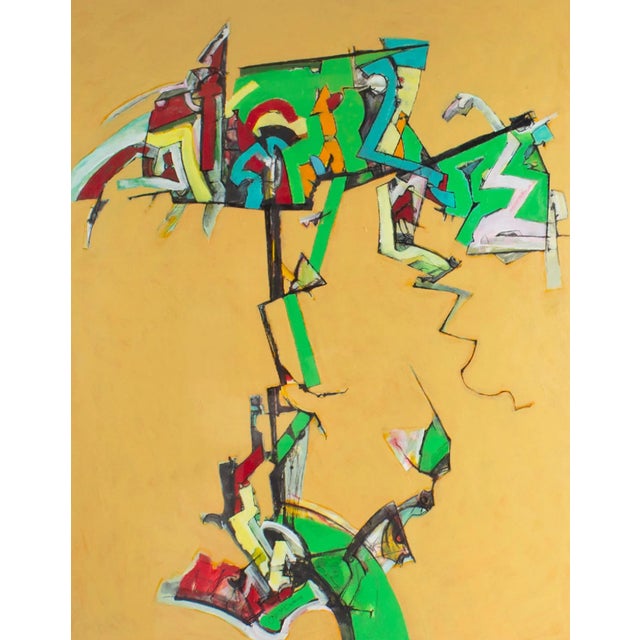 A 2013 abstract mixed media painting titled, Crazy Cuckoo, by the American artist James L. Bruch (1942-2023). Titled,...