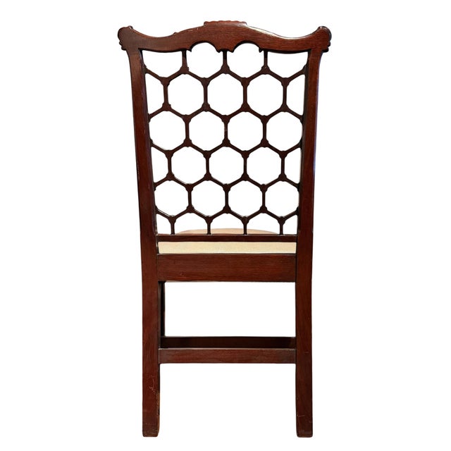 Wood Pair of 19th Century English Honeycomb-Back Chairs For Sale - Image 7 of 14