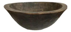 Vintage African Black Wooden Bowl