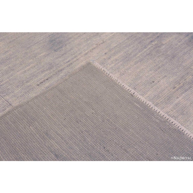 Textile Nazmiyal Collection Solid Warm Gray Hand-Knotted Wool Rug For Sale - Image 7 of 7