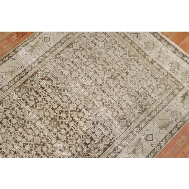 Antique Zabihi Collection Rustic Brown Malayer Runner - 3'1" x 15'2" For Sale - Image 9 of 10