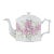 Antique Porcelain Teapot With Pink Floral Design and Delicate Handle For Sale
