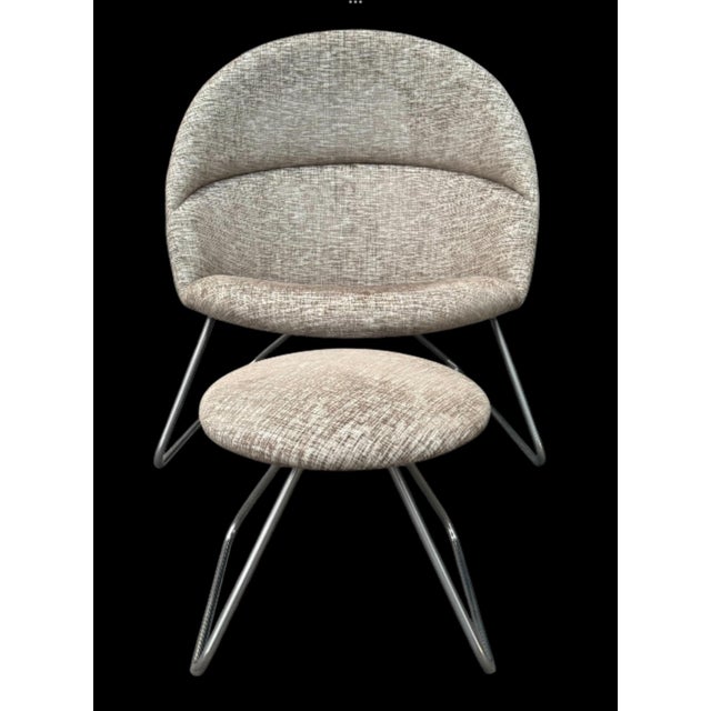 Modern Dennie Chair & Foot Stool by Nanna Ditzel & Jørgen Ditzel for One Collection For Sale - Image 3 of 6