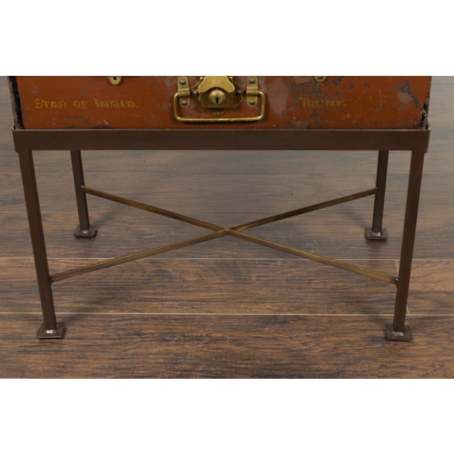 Early 20th Century Star of India Ship's Trunk Made by Newton Shakespeare and Co. on Custom Base For Sale - Image 4 of 12