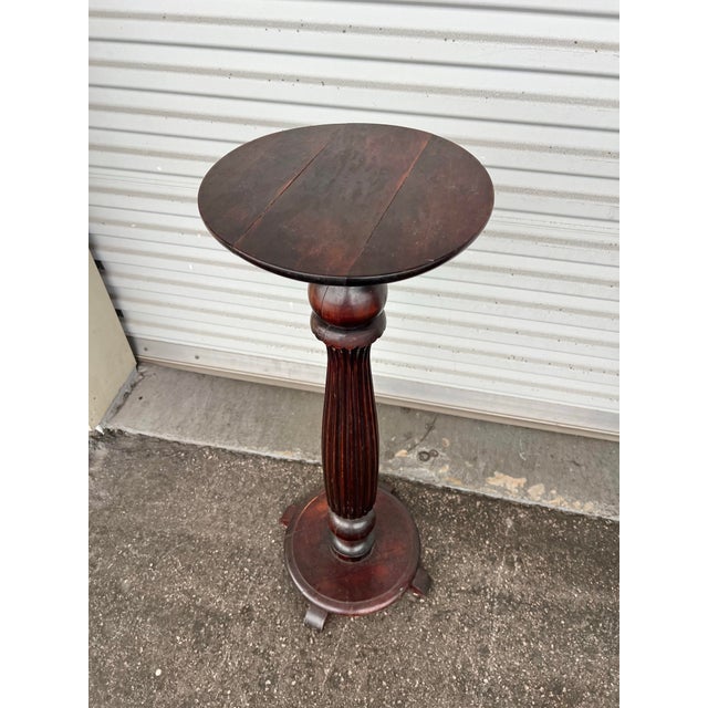 Mid-Century Modern Vintage Wood Pedestal For Sale - Image 3 of 4