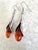 Gorgeous Amber and Sterling silver vintage earrings in a lily teardrop style design.