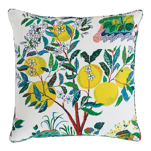 Schumacher Citrus Garden Indoor/Outdoor Pillow For Sale