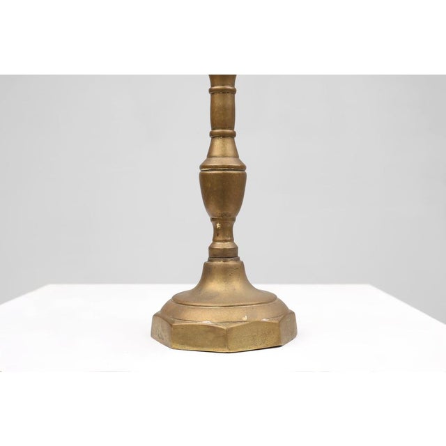 Goldenrod Antique French Candlestick in Bronze, 1890s For Sale - Image 8 of 11