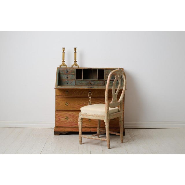 Genuine folk art secretary desk from the early 1800s. Made by hand in solid pine with the original first layer of paint...