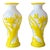 Pair of Late 19th-Century Victorian White & Yellow Overlay Art Glass Vases For Sale